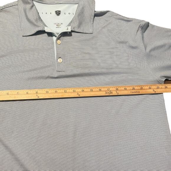 Nike Golf Blue Gray Striped Polo Sz XL - Picture 5 of 8